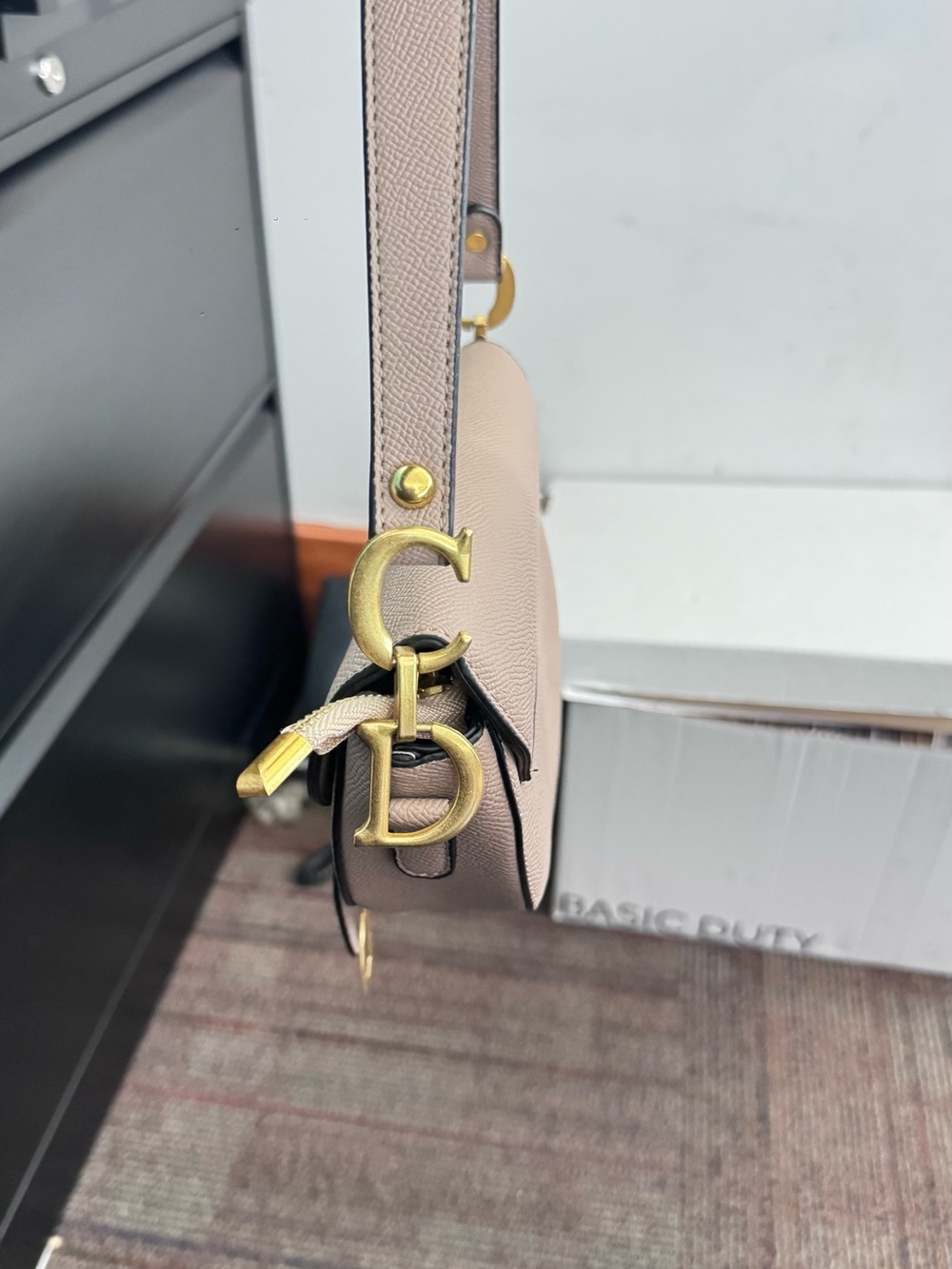 *NWOT* Dior Taupe Saddle Shoulder Bag with matching Logo Strap - Picture 5 of 11